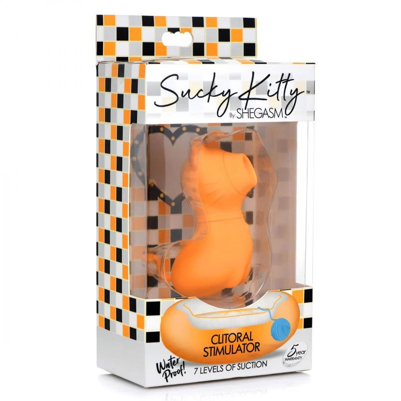 Sucky Kitty Clitoral Stimulator (Orange) – Premium Silicone 7-Level Suction Vibrator > Sex Toys For Ladies > Clitoral Vibrators and Stimulators - Tophatter Daily Deals