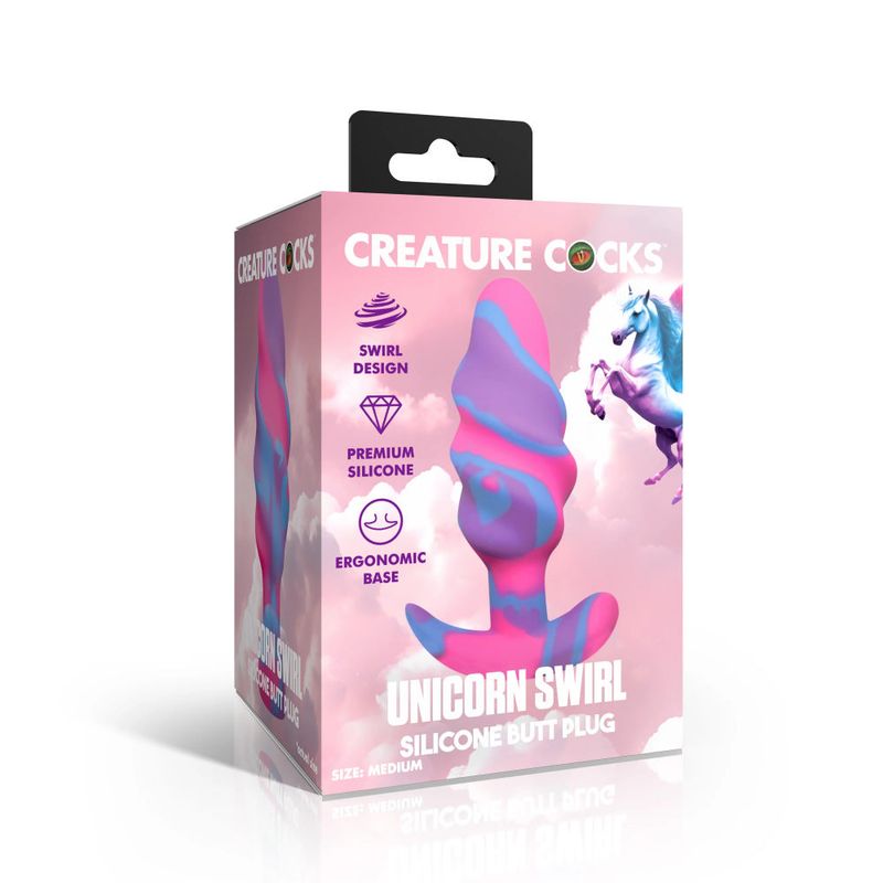 Unicorn Swirl Large Silicone Butt Plug – Body-Safe Silicone Butt Plug > Anal Range > Butt Plugs - Tophatter Daily Deals