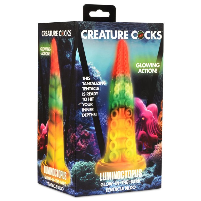 Luminoctopus Glow in the Dark 7.2 Inch Tentacle Dildo – Rainbow-Sherbert Colors Dildo > Dildos > Fantasy - Tophatter Daily Deals