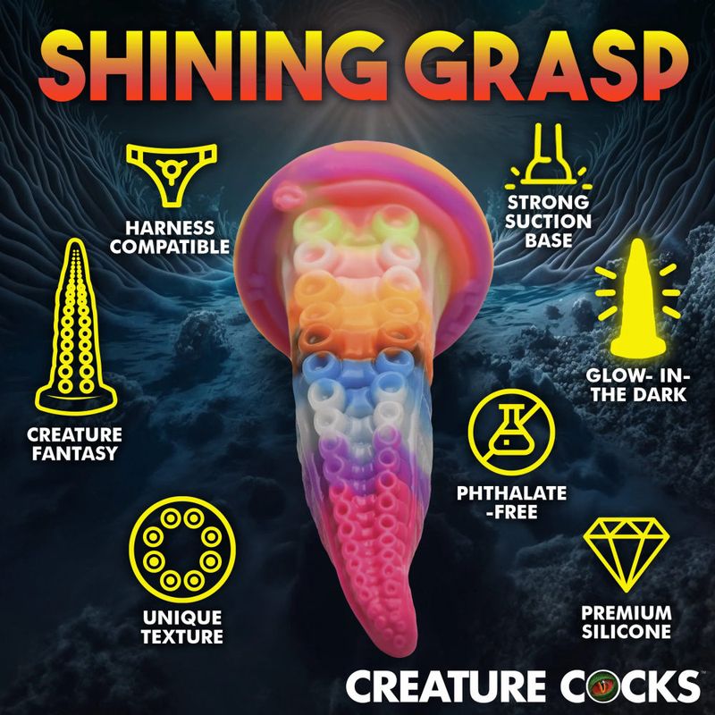 Luminoctopus Glow in the Dark 7.2 Inch Tentacle Dildo – Rainbow-Sherbert Colors Dildo > Dildos > Fantasy - Tophatter Daily Deals