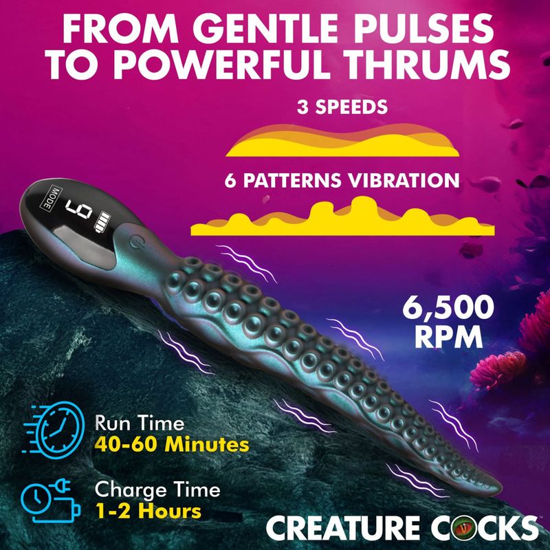 Creature Cocks Tentavibe – Silicone Textured Tentacle Vibrator > Dildos > Fantasy - Tophatter Daily Deals