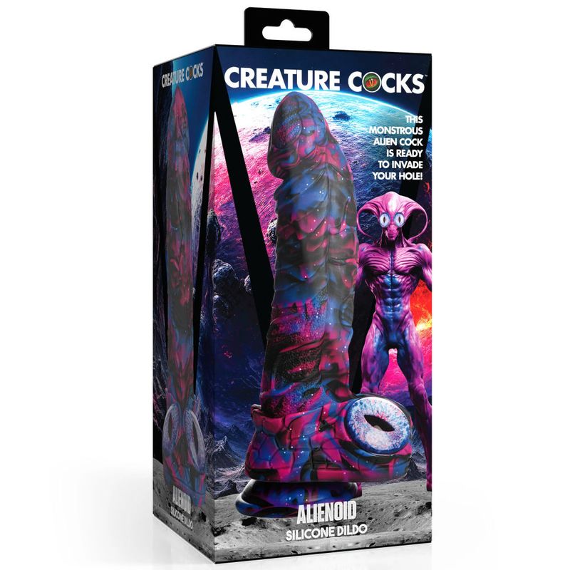 Alienoid Silicone Dildo (Red Purple Blue with Glitter) – Unique 6.7 Inch Dildo > Dildos > Fantasy - Tophatter Daily Deals