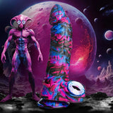 Alienoid Silicone Dildo (Red Purple Blue with Glitter) – Unique 6.7 Inch Dildo > Dildos > Fantasy - Tophatter Daily Deals