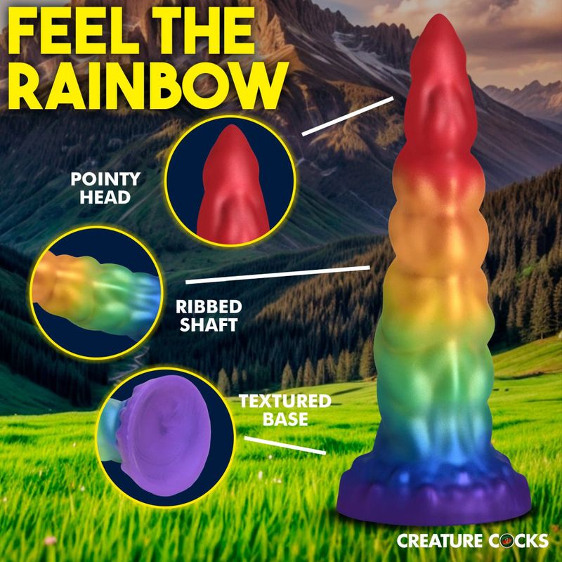Magic Rider Unicorn 6.8 Inch Silicone Dildo (Iridescent Rainbow) – with Suction Base and Tapered Tip > Dildos > Fantasy - Tophatter Daily Deals