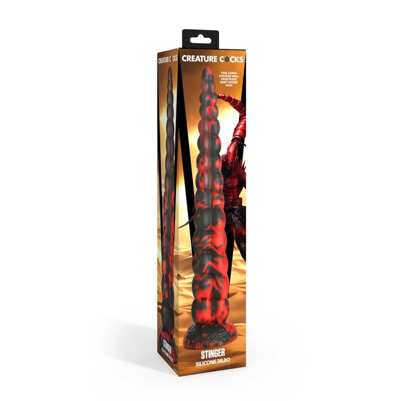 Stinger Silicone Dildo (Red and Black) – 14-Inch Silicone Dildo with Tapered Tip and Graduated Bumps > Dildos > Fantasy - Tophatter Daily Deals