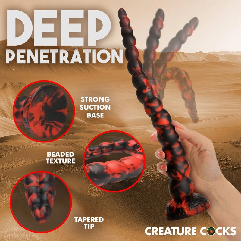 Stinger Silicone Dildo (Red and Black) – 14-Inch Silicone Dildo with Tapered Tip and Graduated Bumps > Dildos > Fantasy - Tophatter Daily Deals
