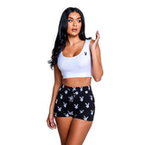 Playboy Slumber Bunny 2 Piece Set (Black and White) – Jersey Knit Loungewear Set > Clothes > Womens Robes & Sleepwear - Tophatter Daily Deals