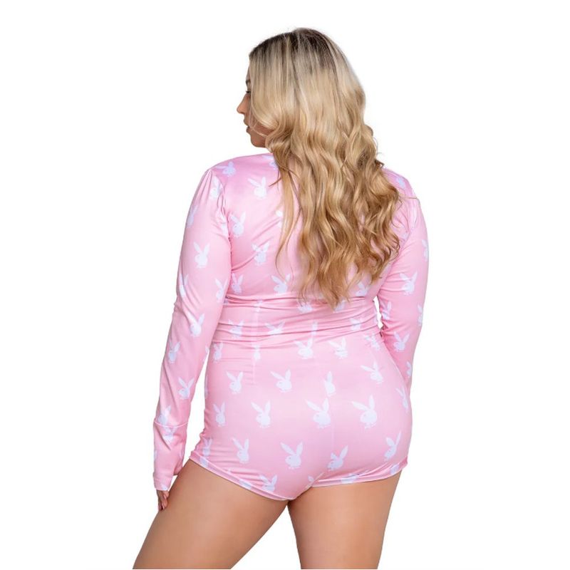Playboy Slumber Bunny Romper (Pink) – Long Sleeve Cotton Blend Romper > Clothes > Womens Robes & Sleepwear - Tophatter Daily Deals