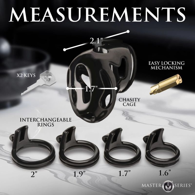 Hard Stop Double Ring Chastity Cage Black > Bondage Gear > Male Chastity - Tophatter Daily Deals