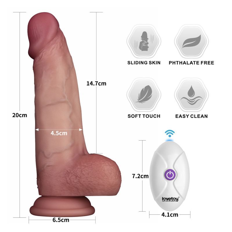 Sliding Skin Pro II – Dual-Layer Silicone 8 Inch Dong with Wireless Remote Vibrator > Vibrators > Realistic Vibrators - Tophatter Daily Deals