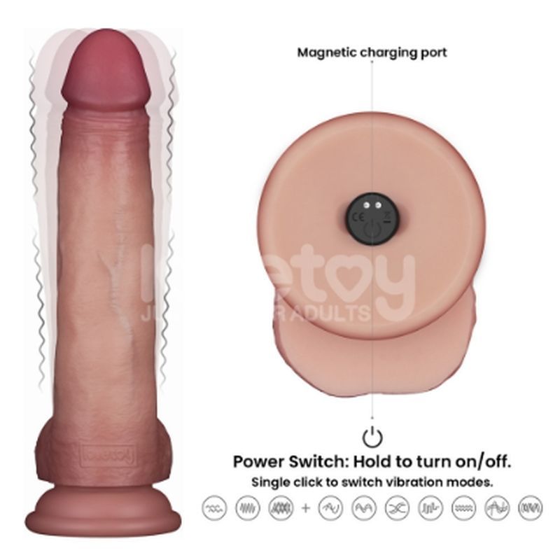 Vibrating Sliding Skin Pro II Silicone Dong 8.5 Inches – Waterproof Wireless Remote-Controlled Dong > Vibrators > Realistic Vibrators - Tophatter Daily Deals