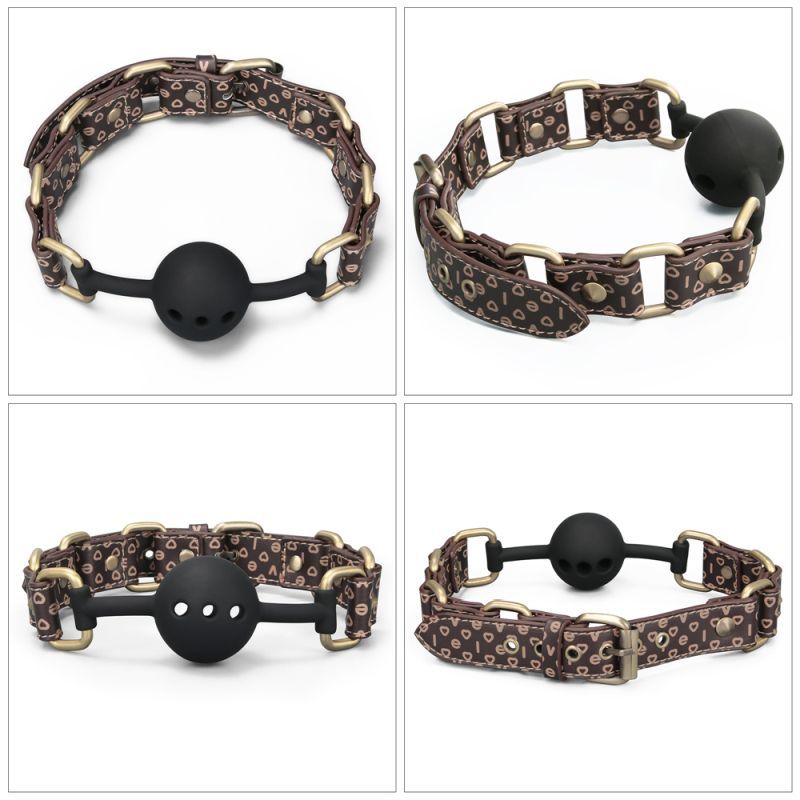 Rebellion Reign Ball Gag – Luxury Faux Leather Ball Gag with Antique Bronze Spikes > Bondage Gear > Gags and Bits - Tophatter Daily Deals