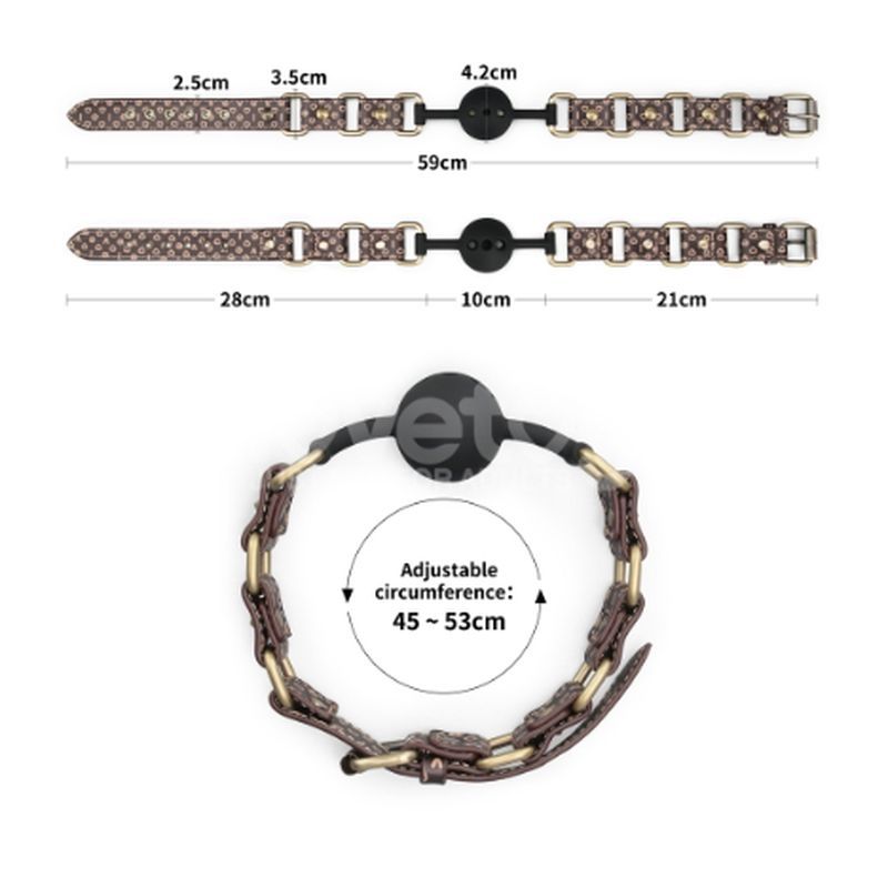 Rebellion Reign Ball Gag – Luxury Faux Leather Ball Gag with Antique Bronze Spikes > Bondage Gear > Gags and Bits - Tophatter Daily Deals