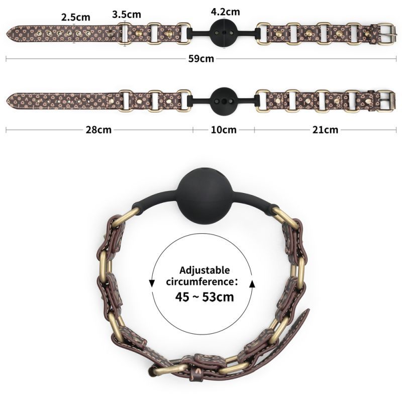 Rebellion Reign Ball Gag – Luxury Faux Leather Ball Gag with Antique Bronze Spikes > Bondage Gear > Gags and Bits - Tophatter Daily Deals