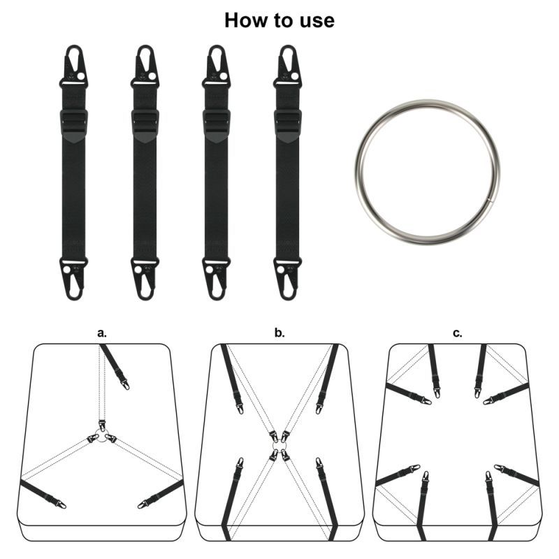 Rebellion Reign Under Mattress Restraint Set – Adjustable Nylon Straps Bondage Restraint > Bondage Gear > Bed Restraints - Tophatter Daily Deals