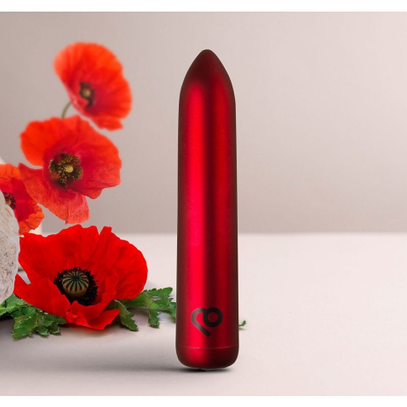 Poppy Red Rechargeable Bullet Vibrator – Sleek Compact Rechargeable Vibrator > Vibrators > Mini Vibrators - Tophatter Daily Deals