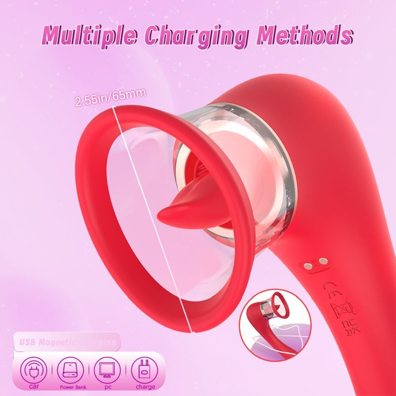 Trumpet 3-in-1 Sucking Licking Vibrating Vaginal Stimulator – Waterproof Rechargeable Vibrator > Sex Toys For Ladies > Clitoral Vibrators and Stimulators - Tophatter Daily Deals
