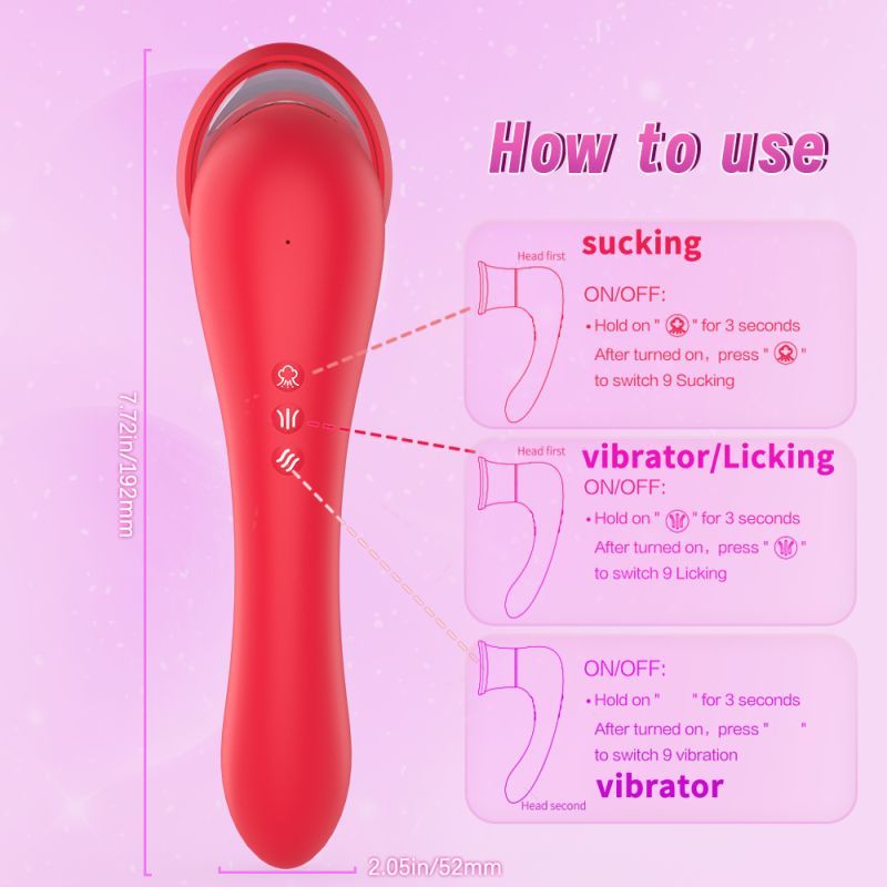 Trumpet 3-in-1 Sucking Licking Vibrating Vaginal Stimulator – Waterproof Rechargeable Vibrator > Sex Toys For Ladies > Clitoral Vibrators and Stimulators - Tophatter Daily Deals