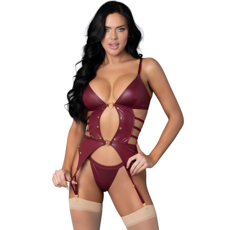 Kira Burgundy Kiss (Burgundy) – Two Piece Lingerie Set > Clothes > Lingerie Sets - Tophatter Daily Deals