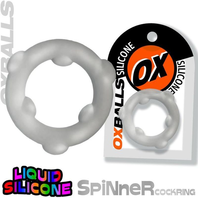 Oxballs Spinner (Clear) – Premium Silicone Cock Ring > Cock Ring > Single - Tophatter Daily Deals