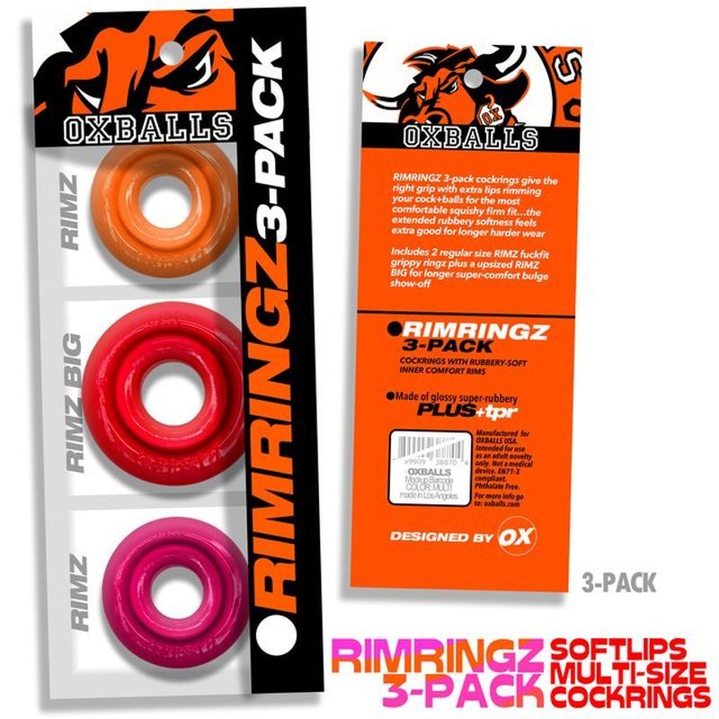RimRingz 3-Pack Multi-Size Set – Plush-Lip Cockrings with Grippy Soft Rubber Rims Cockrings > Cock Ring > Sets - Tophatter Daily Deals