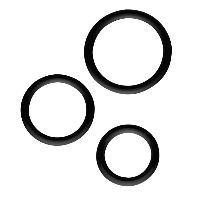 Magnum Force (Black) – Silicone Cock Ring Set with Three Sizes > Cock Ring > Sets - Tophatter Daily Deals