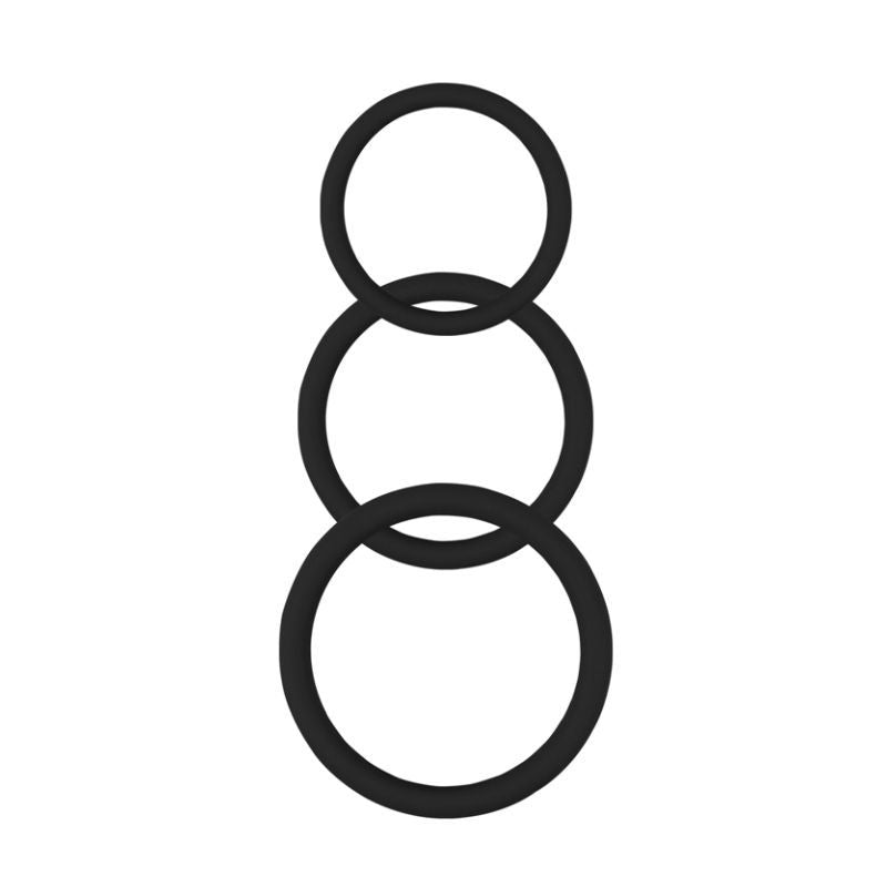 Magnum Force (Black) – Silicone Cock Ring Set with Three Sizes > Cock Ring > Sets - Tophatter Daily Deals