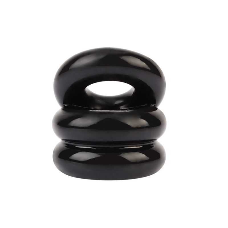 Stacked Dual Pleasure Ring (Black) – Double Loop Cock Ring > Cock Ring > Sling - Tophatter Daily Deals