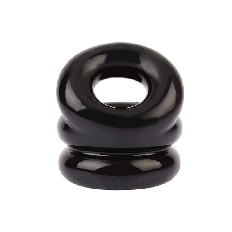 Stacked Dual Pleasure Ring (Black) – Double Loop Cock Ring > Cock Ring > Sling - Tophatter Daily Deals