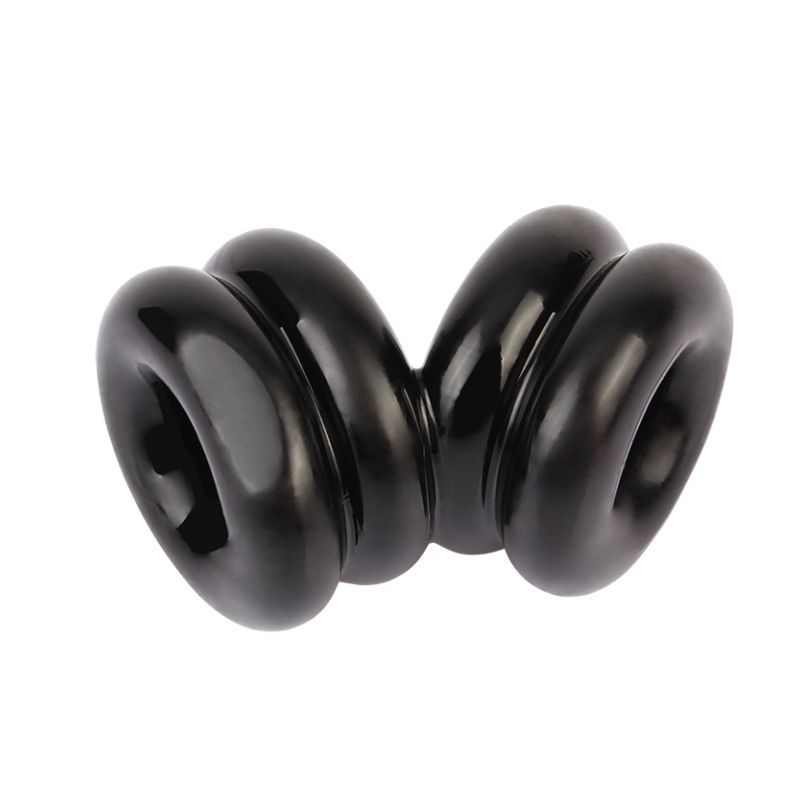 Double Stacked Dual Pleasure Ring (Black) – Stamina Enhancing Ring > Cock Ring > Sling - Tophatter Daily Deals