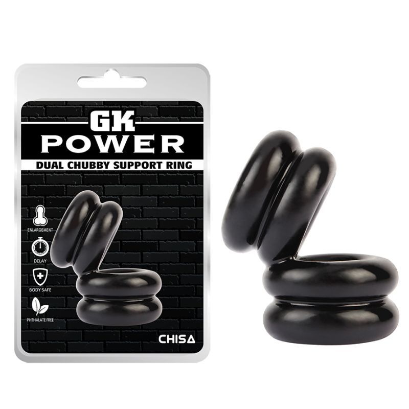 Double Stacked Dual Pleasure Ring (Black) – Stamina Enhancing Ring > Cock Ring > Sling - Tophatter Daily Deals