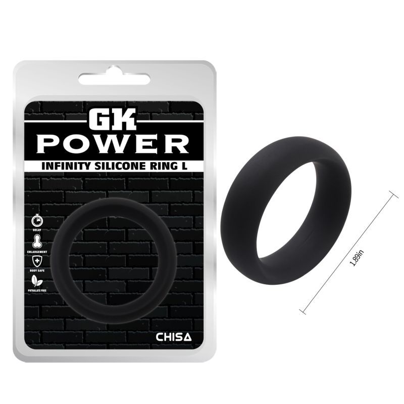 Infinity Comfort Ring Large (Black) – Silicone Penis Ring 4.8 cm Diameter > Cock Ring > Single - Tophatter Daily Deals