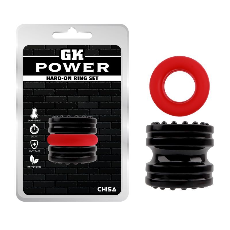 Hard On Ring Set (Black and Red) – Stretchable 4.5 cm Diameter Ring Set > Cock Ring > Sets - Tophatter Daily Deals