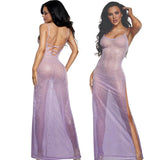 DreamGirl Ombre Glitter Mesh Gown Lilac – Luxury Mesh Lingerie Gown > Clothes > Dresses and Chemises - Tophatter Daily Deals