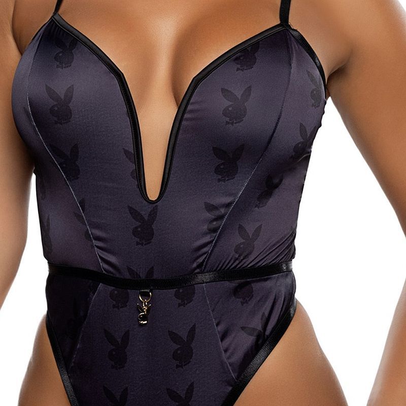 Playboy Blackout Bunny Romper (Navy Blue) – Satin Lingerie > Clothes > Bodies and Playsuits - Tophatter Daily Deals