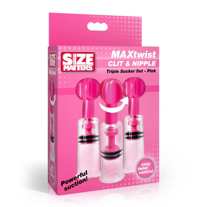 MAXtwist Clit and Nipple Sucker Set – 3 Piece Suction Toy Set > Sex Toys > Nipple Suckers - Tophatter Daily Deals