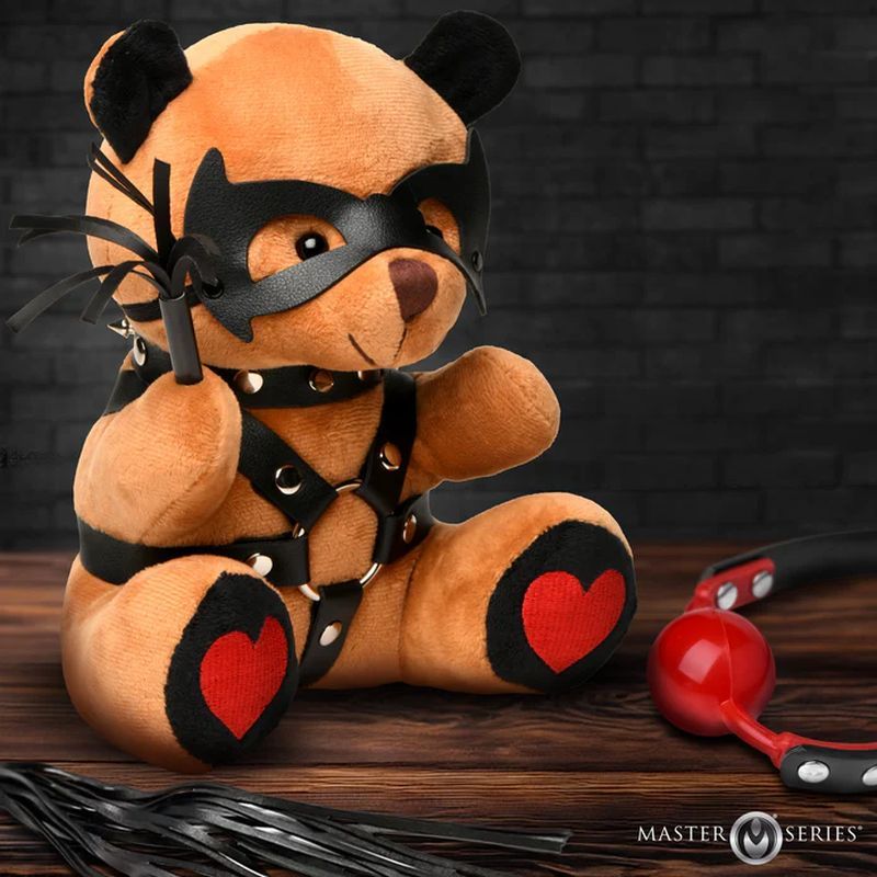 Dom Teddy Bear Plushy – Collectible 8.7 Inch Plush Toy with Vegan Leather Harness > Novelties > Gag Gifts - Tophatter Daily Deals