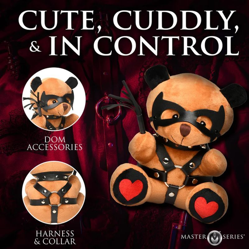 Dom Teddy Bear Plushy – Collectible 8.7 Inch Plush Toy with Vegan Leather Harness > Novelties > Gag Gifts - Tophatter Daily Deals