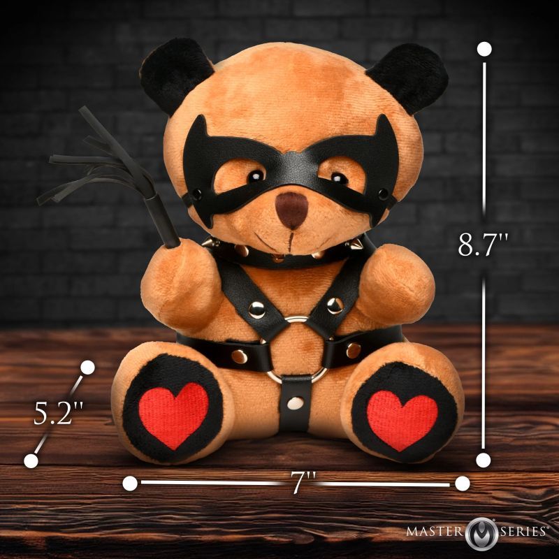 Dom Teddy Bear Plushy – Collectible 8.7 Inch Plush Toy with Vegan Leather Harness > Novelties > Gag Gifts - Tophatter Daily Deals