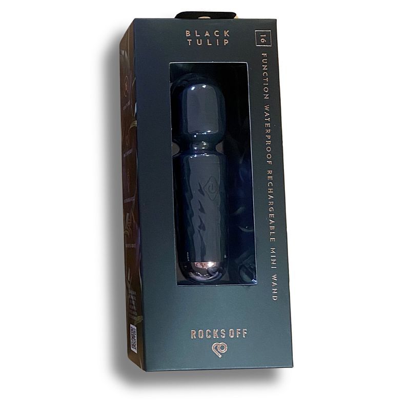 Black Tulip Rechargeable Mini Wand (Black) – Waterproof Silicone Wand with 16 Modes > Sex Toys > Mini Massagers - Tophatter Daily Deals