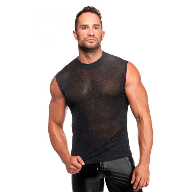 Onyx Skin Tank – Sleeveless Transparent Mesh Lingerie Top > Clothes > Mens Apparel - Tophatter Daily Deals