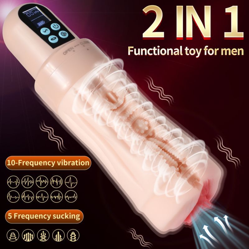 Suctroker Dual Density Vibrating Sucking Vaginal Masturbator > Sex Toys For Men > Masturbators > Vibrating - Tophatter Daily Deals