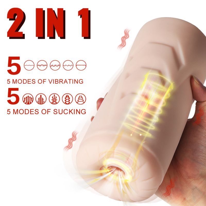 Suctroker Dual Density Vibrating Sucking Vaginal Masturbator – Vibrating Masturbator > Sex Toys For Men > Masturbators > Vibrating - Tophatter Daily Deals