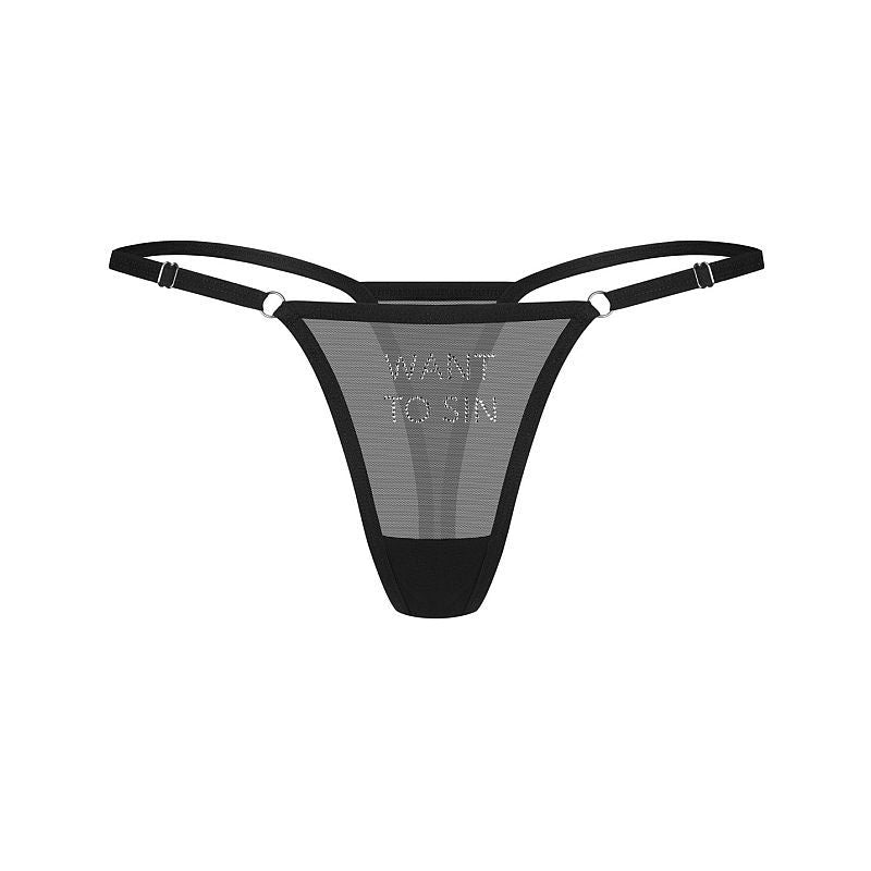 Want To Sin (Black) – Sheer Mesh Women’s Thong Lingerie > Clothes > Panties - Tophatter Daily Deals