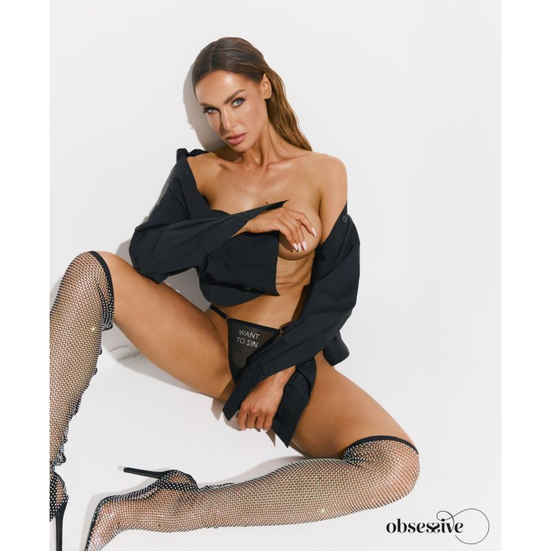 Want To Sin (Black) – Sheer Mesh Women’s Thong Lingerie > Clothes > Panties - Tophatter Daily Deals