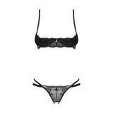 Nutris 2 Piece Crotchless Bra and Panty Set (Black Lace) – Lingerie > Clothes > Bra Sets - Tophatter Daily Deals
