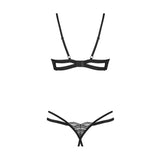 Nutris 2 Piece Crotchless Bra and Panty Set (Black Lace) – Lingerie > Clothes > Bra Sets - Tophatter Daily Deals