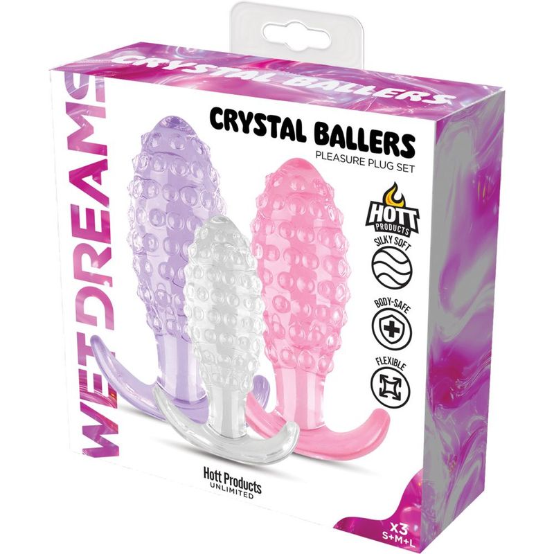 Crystal Ballers 3 Pc Set – Small, Medium, Large Silicone Anal Plug Set > Anal Range > Butt Plug Kits - Tophatter Daily Deals