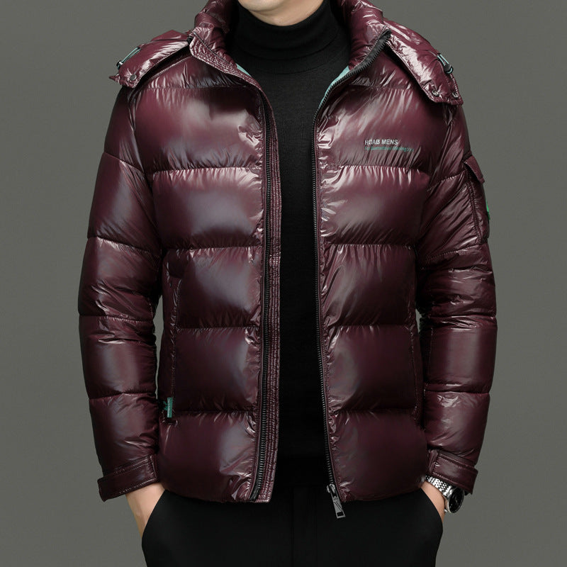 Insulating Men's Puffer Jacket - Hooded Quilted, Cotton 3D Changing Face Moving Picture Frame - Tophatter Daily Deals
