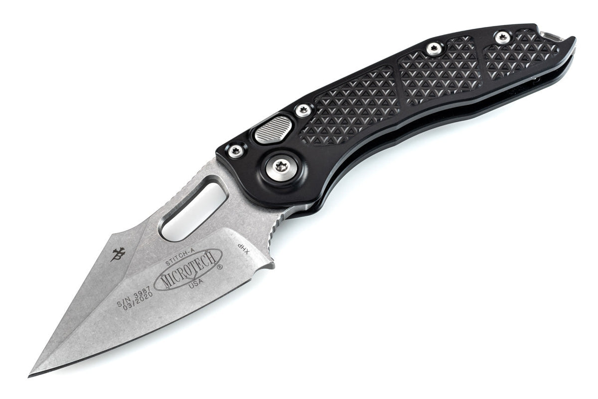 Microtech Stitch - Automatic - Standard Hardware - Black Chassis - 169-10 Automatic Knives - Tophatter Daily Deals